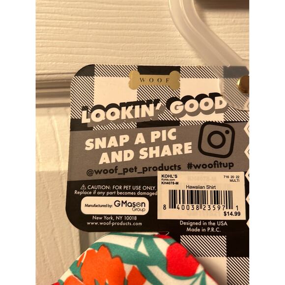 Kohl's woof pet apparel hawaiian shirt size Medium nwt - Picture 4 of 5